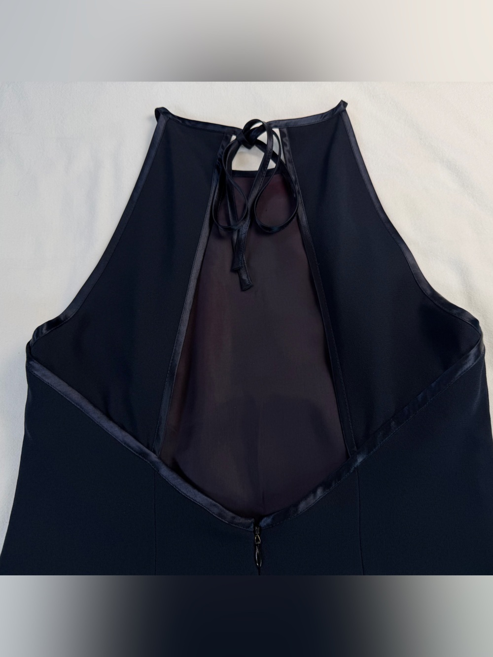 Laundry By Shelli Segal Dark Navy Open Back 90’s Halter Mini Dress - Picture 12 of 12